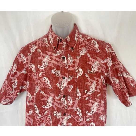 pendleton REYN SPOONER coastal cowboy seahorse button-down shirt men M surf Red - Picture 14 of 16